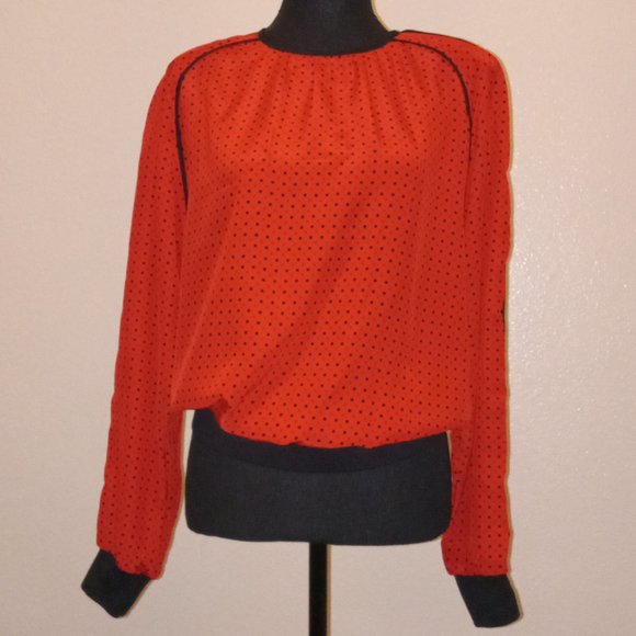 Koret apple red long sleeve art deco top - Picture 10 of 10